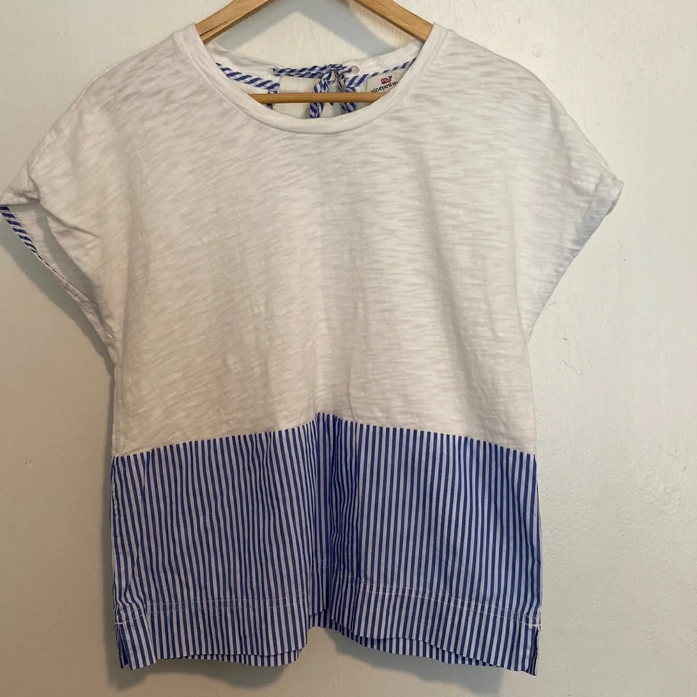 Vineyard Vines Mixed Media Cotton Striped Shirt - Picture 1 of 8